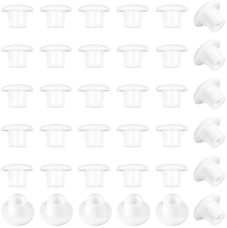 ElevateTech 500 Stück Abdeckkappen für Bohrlöcher, 5mm Kunststoff Weißes Schraubenabdeckung Runde Schrauben Abdeckkappen Möbel Lochstopfen Schrank Regale Regal Loch Abdeckungen Stecker für Schrauben