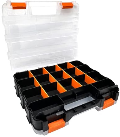 Kleinteile-Werkzeugkasten, RC-Hardware-Organizer-Box, verstellbare Fächer, herausnehmbare Trennwände für Hardware, Schrauben, Muttern, Bolzen, Unterlegscheiben, Nägel, Befestigungselemente, Werkzeuge