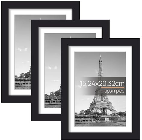 upsimples Lot de 3 cadres photo, noirs, 30 x 45 cm