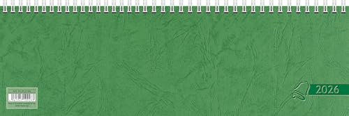 Glocken Querterminbuch 2026 | 326×102 mm, Karton, grün