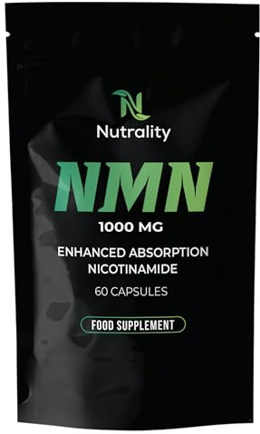 Nutrality NAD+ Nicotinamide 60 Capsules | High Strength NMN Supplements UK | Supports Anti-Aging, Energy, Cellular Health & Longevity | Sepismart SR Sustained Release