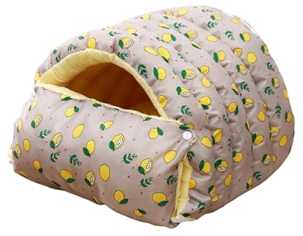 Syengery Panier d'hiver pour Chat, Tente de Sommeil Amovible et Lavable, Lit Cabane pour Semi-Fermé Lavable, pour Chiot Toutes Saisons Intérieur Extérieur Maison Chambre Salon Voyage