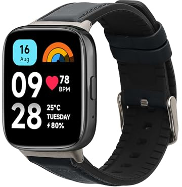 kwmobile Leder Uhrenarmband für Xiaomi Redmi Watch 3 Active/Redmi Watch 3 Lite Armband - Ersatzarmband für Fitnesstracker mit Uhrenverschluss - Wechselarmband Smartwatch