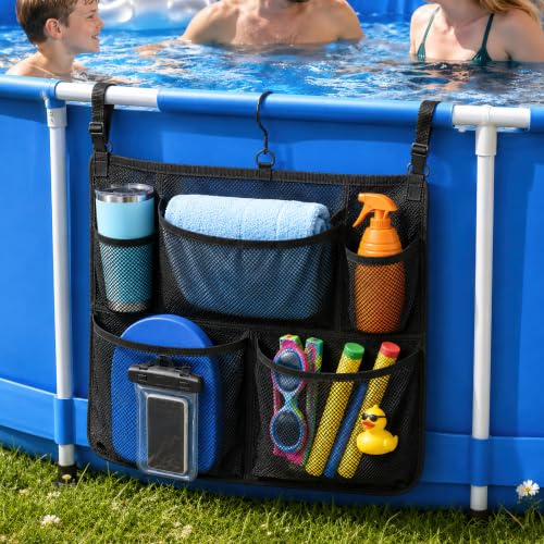 QIANAI Sac de Piscine à Suspendre, Pool Aufbewahrungstasche, Filet de Rangement pour Jouet, Sac de Rangement pour Piscine