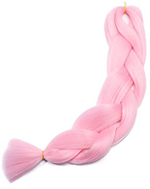 SEGO Capelli per Treccine Africane Extension Afro Trecce Lunghe 60cm Treccia Finta Braiding Hair Sintetici Ombre Crochet Fibre 100g - Rosa