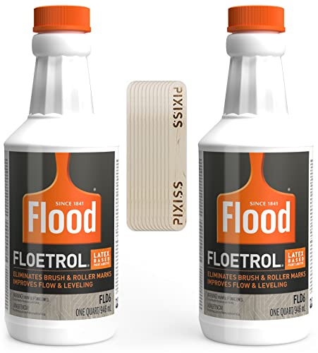 Floetrol Paint Additive Pouring Medium for Acrylic Paint - Flood Flotrol Additive & Paint Extender (2-Pack), 20 Pixiss Wood Mixing Sticks Paint Pouring Bundle
