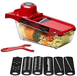 Fruit and Vegetable Slicer Cutter Shredder and Grater - 6 in 1 Pieces