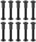 sourcing map Screw Post Fit for 5/16(8mm) Hole Dia, Male M6x50mm Binding Bolts Leather Fastener Carbon Steel Black 10 Sets