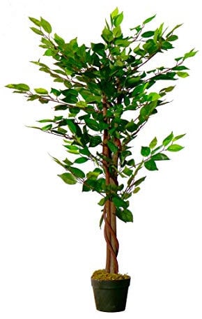 Kunstpflanze Benjamini schmal im Blumentopf - 115 cm - Deko Pflanze Zimmerpflanze künstlich Kunstbaum Birkenfeige