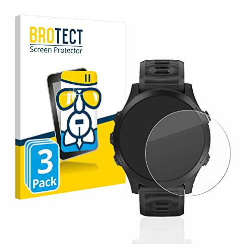 brotect Glass Film compatible with Garmin Forerunner 945 | 3 Pack Clear Screen Protection Made in Germany Glass-Film 9H Protection Scratch Resistant High Clarity