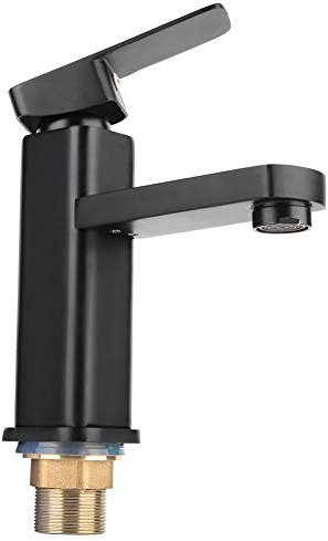Basin Faucet Black Stainless Steel Single Hole Sink Cold Hot Mixer Water Tap Bathroom Kitchen Manual Water Faucet Waterfall Modern Faucets