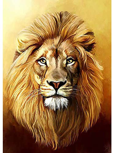 MXJSUA 5D Diamant Gemälde Malen Nach Zahlen, Diamond Painting löwe, Diamant Painting Bilder, Diamond Painting Tiere, DIY Kits Kreuzstich Kits Supply Kunst Basteln Leinwand Wand Home Decor 30x40cm