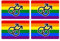 Generisch 4X Aufkleber Regenbogen Gay Pride Rainbow Schwul homosexuell Flag Flagge Sticker LGBT