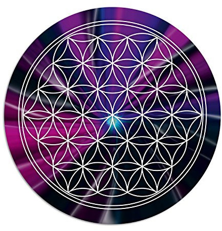 MP14 Tapis de souris rond imprimé Motif fleur de vie Ø 019 cm