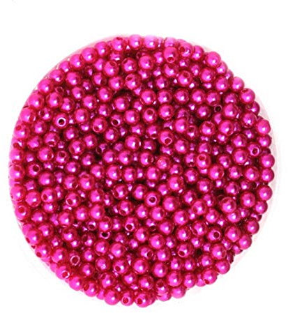 100-1000Pcs / bolsa Cuentas de perlas de imitación para pulsera, collar, fabricación de joyas, ropa, accesorios de decoración del hogar (4 6 8 10 mm), fucsia, 10 mm aprox.100 piezas