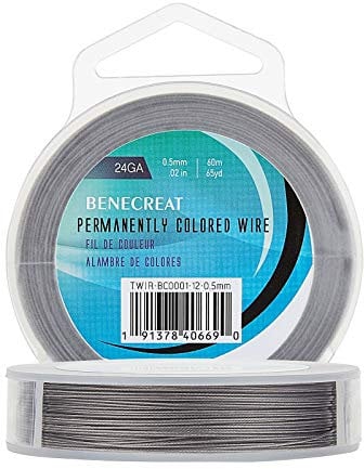 BENECREAT 60m 0.5mm Alambre de 201 Acero Inoxidable Cable Metálico Trenzado por 7 Hilos Accesorios de Manualidad para Diseño de Bisutería