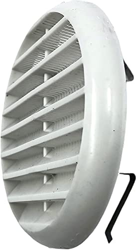Kombi - 2 Griglie Aerazione Plastica Molla Regolabile 135mm per Ventilazione Areazione Ambiente Incasso Protezione Insetti Bianco Sistema Aria Casa Tonda Rotonda, Confezione 2 Pezzi