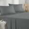 Doppelbett Bettlaken 180 - 4-teilig Mikrofaser Bettlaken Set - Spannbetttuch - Bettlaken - 2 Kissenbezüge 50 x 80 cm - Doppelbett Bettlaken 180 x 190/200 cm Dunkelgrau