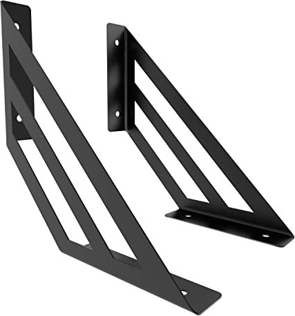 Sossai Regalträger 2er Set GSHR Truss 200x200 mm aus Stahl – Wandhalterung Regalwinkel für Regalbrett – schwarz – dekoratives Design