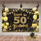50 Geburtstag Deko Schwarz Gold, Geburtstagsbanner 50, Geburtstagsdeko Frauen und Männer, Banner 50 Geburtstag, Deko 50. Geburtstag Frau, Foto Hintergrund Poster für Geburtstag Party Deko
