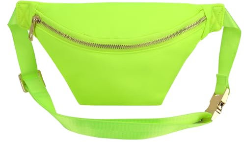 YogoRun Fany Pack Crossbody Stadion Approved Waist Sling Bag Crossbody Bag Wasserabweisende Nylon Bauchtasche, neon green, Small