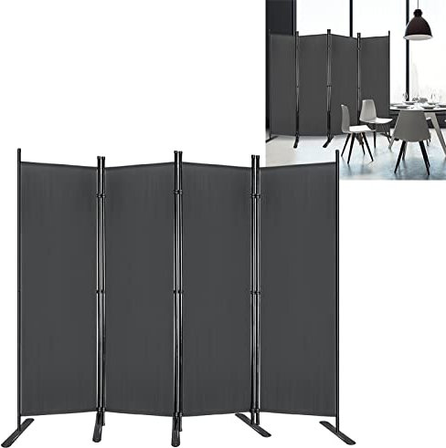 HENGMEI Divisorio indipendente balcone protezione privacy giardino paravent parete divisoria tenda doccia per interni ed esterni (225 x 180 cm, grigio scuro)