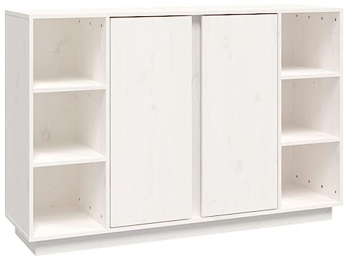 vidaXL Sideboard Schrank Anrichte Beistellschrank Kommode Mehrzweckschrank Standschrank Wohnzimmerschrank Weiß 120x35x80cm Massivholz Kiefer