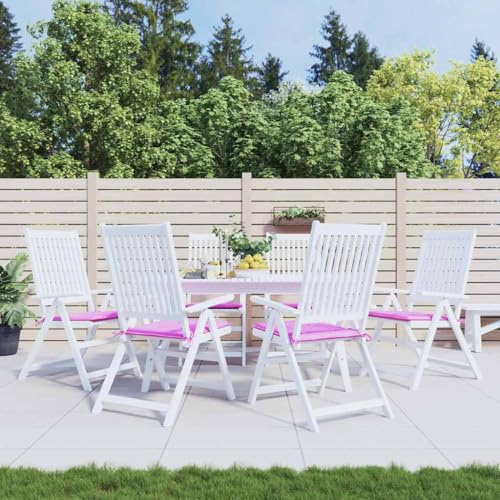 vidaXL Gartenstuhl Kissen 6 STK., Kissen für Gartenmöbel Hocker Sofa, Wasserabweisendes Sitzpolster, Sitzkissen Stuhlpolster, Rosa Stoff