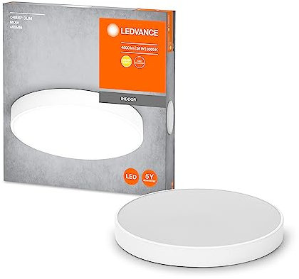 Ledvance ORBIS SLIM Moia LED Deckenleuchte, weiß, 36W, 4500lm, 400mm Durchmesser, sehr homogene Lichtverteilung, integriertes LED-Modul, lange Lebensdauer, einfache Montage, modernes Design, 3000K