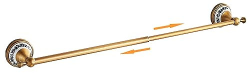 Handtuchstange aus antikem Messing, verstellbar, 39,9 bis 70,5 cm, Badetuchhalter für Badezimmer, Handtuchhalter, Wandmontage, Badezimmer-Zubehör, Porzellan-Design
