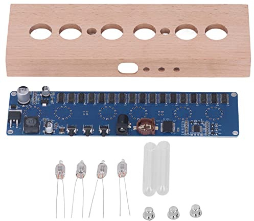 IN14 Nixie Tube Clock, Leuchtende Röhrenuhr DIY Kit, Leuchtende Röhrenuhr DIY Kit Hohe Genauigkeit IN14 Nixie Tube Clock DIY Teile DC12V für Zuhause, Uhr