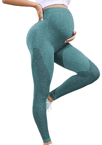 Legging de maternité pour Femme - Taille Haute - Opaque - Pantalon de maternité - Stretch - pour Femme Enceinte Chaud Collant Élastique Pantalon de Sport Taille Haute