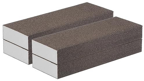 QUARKZMAN 4uds Fino Lijado Esponja Bloques 320-400 Grano Espuma Lijado Bloque para Pulido Cocina Metal Madera Yeso Paneles, 200x70x25mm