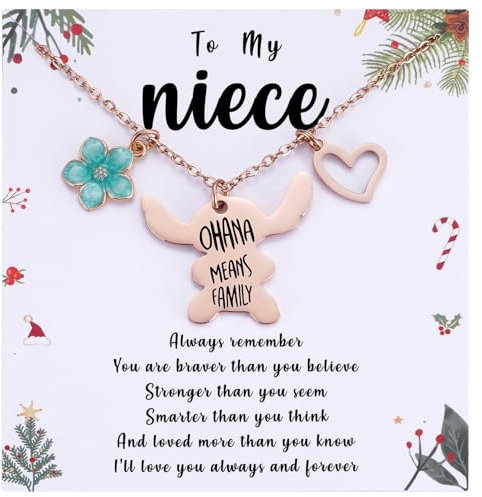MIXJOY You are My Sunshine Necklace&Greeting Card, Birthday Christmas for Women Niece Daughter Granddaughter, M, Stainless Steel, No Gemstone