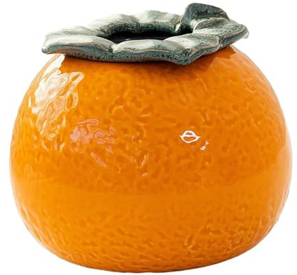 Milageto Pot de Fleur en céramique en Forme d'orange, conteneur Vintage, Cadeaux d'anniversaire, Mignon Table, jardinière Orange, Pot de Plante pour étagère,