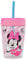 Disney Minnie Mouse Gobelet de voyage en plastique pour enfants avec couvercle résistant aux déversements et paille réutilisable | Capacité : 532 ml