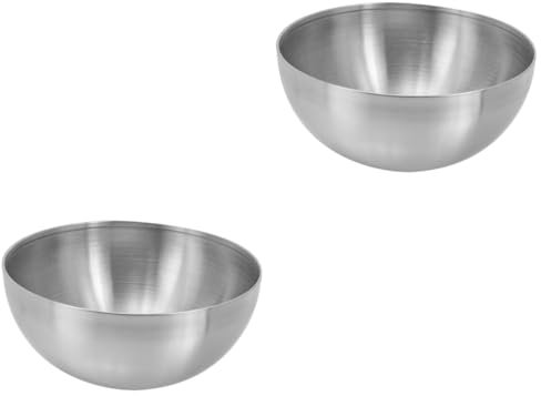 Zerodeko Koreanisch Große Schüssel 2st Salatschüssel Aus Edelstahl Kochtopf Müslischale Aus Metall Nudeln Snacks Salatbehälter Obstschale Mit Deckel Kornflakesschüssel Das Gold Reis