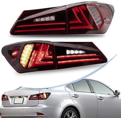 vland carlamp Rücklicht für Lexus IS250 IS350 2006-2015,Lexus IS 220d IS F Base Limousine 4-Türer Rückleuchten Rot und Weiß