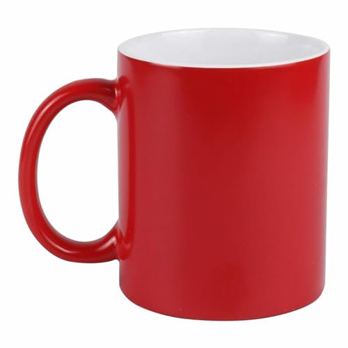 Personalised Magic Mug, Custom Photo Text Mugs Magic Heat Sensitive Color Changing Coffee Mug Milk Tea Cup Customised Original Gifts for Family Lovers Friends Couple (Red)