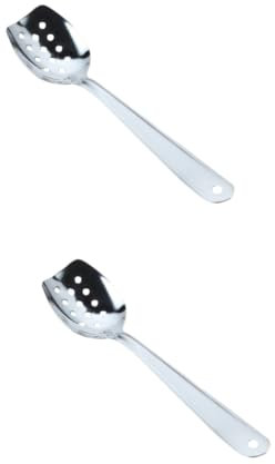 Alipis 2 Uds Cuchara Para Servir Comida Occidental Cuchara De Acero Inoxidable Cuchara Con Colador Cuchara Para Ensalada Cuchara Hueca Colador Para Sopa