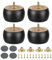 sourcing map Lot de 4 pieds de meubles en bois massif de 5 cm pour canapé, armoire, ottoman, noir