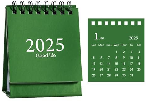 Shxupjn Schreibtischkalender Standkalender,-Standkalender - 2025 Planung Tagesplanung 360-Grad-Umblättern - 2025 Flip-Kalender für das Klassenzimmer, tragbar, Tischkalender zum Stehen