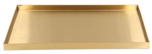 HAOHIZE Gold-Tablett, modernes Metall, vergoldet, rechteckig, Aufbewahrungstablett, Kosmetik- und Schmuckdisplay, Edelstahl-Tablett für Kommode, Theke, Badezimmer, Schreibtisch,