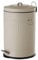 LOLAhome Papelera de cocina de 20 litros beige | Cubo basura de pedal Retro redondo metálico de zinc galvanizado de 20 litros