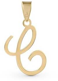 Amberta 9 Karat Gold Italian Charms Anhänger für Damen und Herren | Buchstaben Anhänger Gold | Buchstabenanhänger Für Ketten | Alphabet Anhänger Gold: Charm Buchstabe Gold Letter C