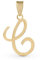 Amberta 9 Karat Gold Italian Charms Anhänger für Damen und Herren | Buchstaben Anhänger Gold | Buchstabenanhänger Für Ketten | Alphabet Anhänger Gold: Charm Buchstabe Gold Letter C