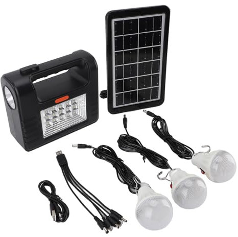 Generador Solar con Paneles Incluidos, Suministros para Huracanes para el Hogar, Mini Generador Portátil con Panel Solar y 3 Luces de 18000 MAh para Acampar, Explorar Al Aire Libre