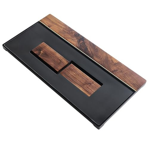 Bandeja de té Bandeja de té Kung Fu Bandeja de té creativa de nogal, mesa de té de ebonita Natural, drenaje, piedra exquisita Adecuado para el hogar, la oficina y el bar.(60 * 35 * 3cm)