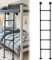 Schwarze robuste Etagenbettleiter zur Wandmontage für den Innenbereich, Dachboden, Wohnheim, Bibliothek, Deck, industrielle Metall-Trittleiter mit Egress für Kellerfenster, Brunnen (200 cm)