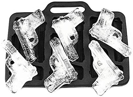 Pistolenförmige Eiswürfelform für Whiskey, Cocktails, Eiswürfel, Schokolade, Gelee, Cool Gun Maker, Silikon-Pistolenform für Süßigkeiten, Kuchen, Dekoration, Ton, (Schwarz)